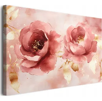 Obraz Stylový Velký Obraz na Zeď Dekorace do Ložnice Růžové Květiny Růže glamour