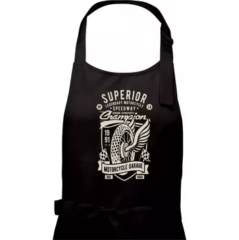 Kuchyňská zástěra Superior Motorcycle Garage - Pánská zástěra na vaření - Univerzální velikost ( Černá )