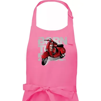 Kuchyňská zástěra Scooter born to ride red - Pánská zástěra na vaření - Univerzální velikost ( Růžová )
