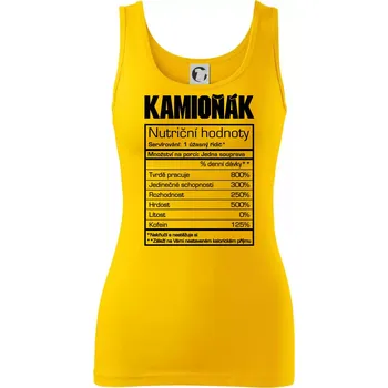 Dámské tričko Nutriční hodnoty - Kamioňák - Dámské tílko - L ( Žlutá )