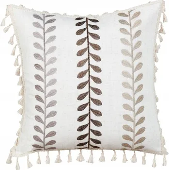 Povlečení POVLEČENÍ NA POLŠTÁŘ BOHO S TŘÁSNĚMI 40x40 BÍLÉ