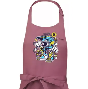 Kuchyňská zástěra Motohelmátor - Pánská zástěra na vaření - Univerzální velikost ( Starorůžová )