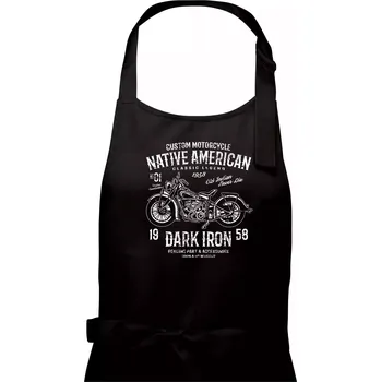 Kuchyňská zástěra Dark Iron - Dámská zástěra na vaření - Univerzální velikost ( Černá )