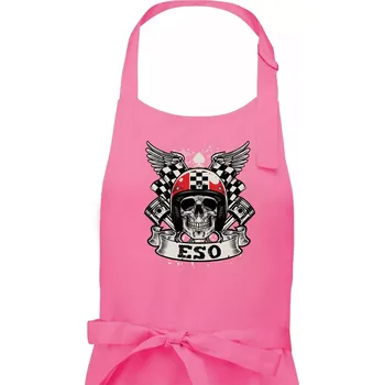 Kuchyňská zástěra Motorkář eso - Pánská zástěra na vaření - Univerzální velikost ( Růžová )