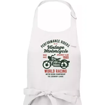 Kuchyňská zástěra Vintage Motorcycle - Dámská zástěra na vaření - Univerzální velikost ( Bílá )