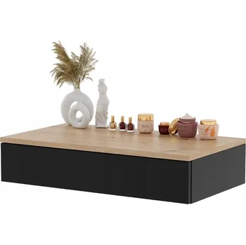 Konferenční stolek Konzolový Stolek Meblano černá, dub artisan přírodní 75 x 16 x 40 cm