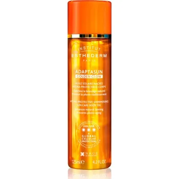 Přípravek na opalování Institut Esthederm Adaptasun Golden Glow třpytivý olej s vysokou UV ochranou 125 ml