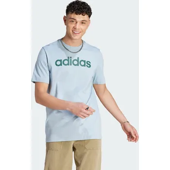Pánské tričko ADIDAS Tričko Essentials Linear Embroidered S MODRÁ|ZELENÁ