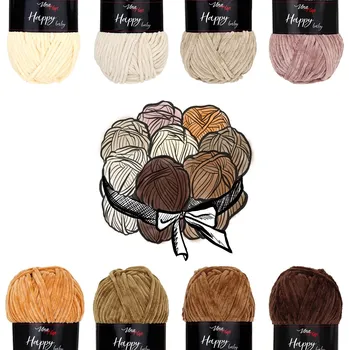 Vlna-hep Sada "dortík" - 8 barev příze Happy baby "01 Oříšková"