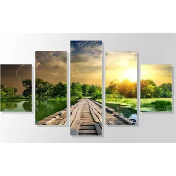 Diamantové malování Diamantové malování - Lávka a ostrov - více-dílný