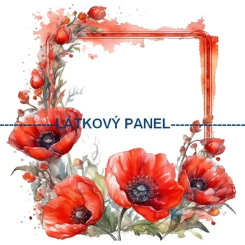 Látkový panel - Vlčí mák - KYT-71 Velikost: 25x25cm, Materiál: Úplet