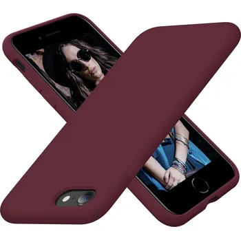Pouzdro na mobilní telefon Silikonový tenký barevný obal iPhone 7/8/SE2/SE3 Barva: Vínová