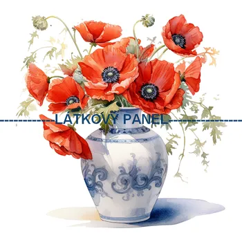 Látkový panel - Vlčí mák - KYT-67 Velikost: 30x30cm, Materiál: Bavlna