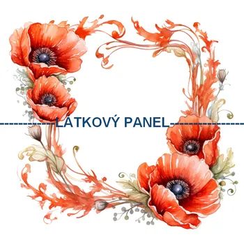 Látkový panel - Vlčí mák - KYT-75 Velikost: 25x25cm, Materiál: Kočárkovina