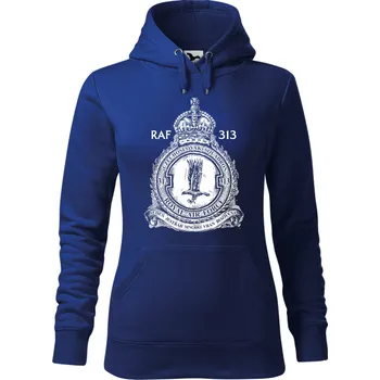 Dámská mikina Mikina - 313. československá stíhací peruť RAF Barva: Královská modrá (05), Velikost: XXL, Střih: Dámské