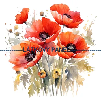 Látkový panel - Vlčí mák - KYT-82 Velikost: 35x35cm, Materiál: Úplet