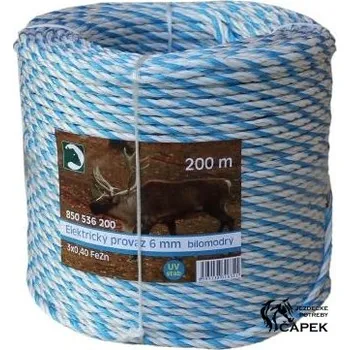 Ohradník Ohradníkové lanko/provaz -PEVNÝ 6MM- - 200m