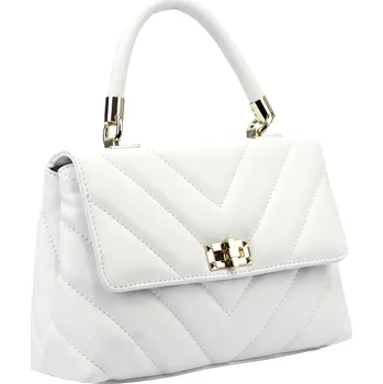 Kožená kufříková kabelka Luka 20-091 bílá