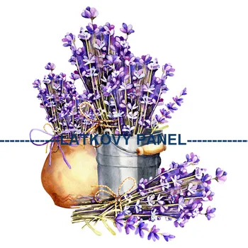 Látkový panel - Levandule - LE-08 Velikost: 20x20cm, Materiál: Teplákovina nepočesaná