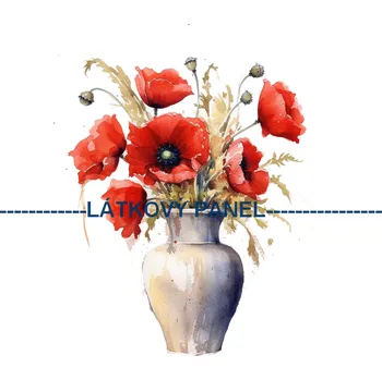 Látkový panel - Vlčí mák - KYT-65 Velikost: 20x20cm, Materiál: Teplákovina nepočesaná