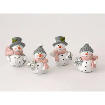 Vánoční dekorace Dekorační figurka - Sněhulák RŮŽOVÝ - vzor 5