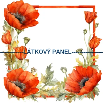 Látkový panel - Vlčí mák - KYT-68 Velikost: 35x35cm, Materiál: Bavlna
