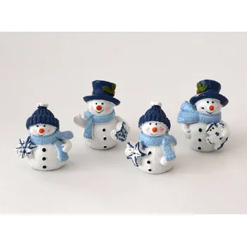Vánoční dekorace Dekorační figurka - Sněhulák MODRÝ - vzor 4