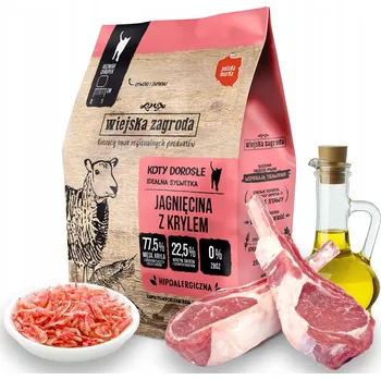 Krmivo pro kočku Wiejska Zagroda Jehněčí s Krillem 1,6kg krmivo pro Kastrované Kočky