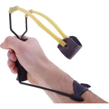 Dětská zbraň Prak kovový 16 cm se sklopnou opěrkou