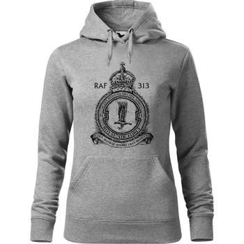 Dámská mikina Mikina - 313. československá stíhací peruť RAF Barva: Šedá (12), Velikost: XL, Střih: Dámské