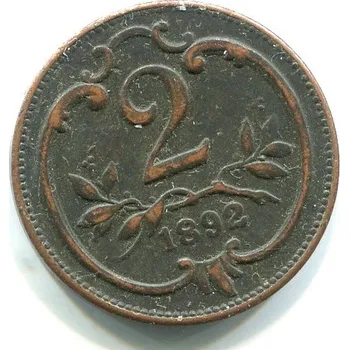 František Josef I. 2 Heller 1892. Padělek.