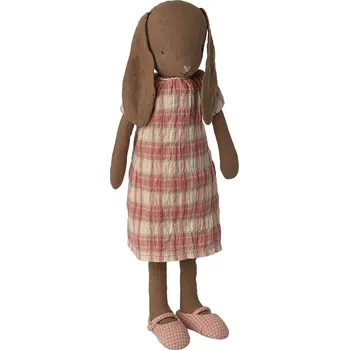 Hračka Maileg Čokoládový zajíček v kostkovaných šatech Size 3 Maileg Bunny Size 3, Chocolate Brown, Dress