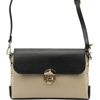 Dámská kožená crossbody kabelka Luka 20-052 černá / béžová