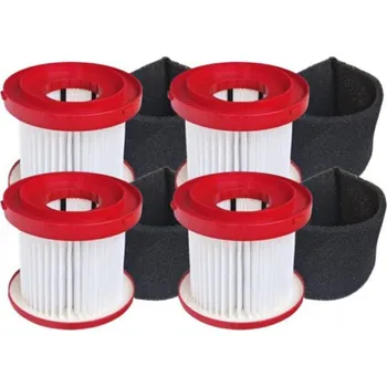 Filtr do vysavače HEPA filtry pro MILWAUKEE M18 VC2, M18 FPOVCL, M12 FVCL a filtry pěnové, 4+4ks