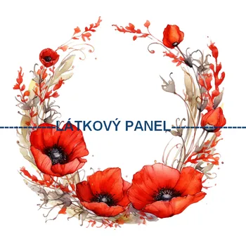 Látkový panel - Vlčí mák - KYT-76 Velikost: 20x20cm, Materiál: Bavlna