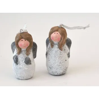 Vánoce Dekorační keramická figurka - Andělka - vzor B