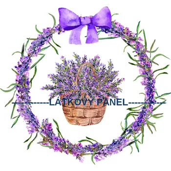 Látkový panel - Levandule - LE-04 Velikost: 20x20cm, Materiál: Bavlna