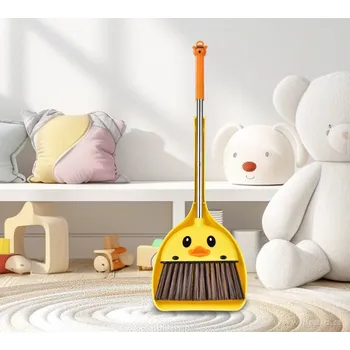 Hračka pro nejmenší KAČENKA | Košťátko s hlubokou lopatkou na smetí | úklidová sada s dlouhou rukojetí