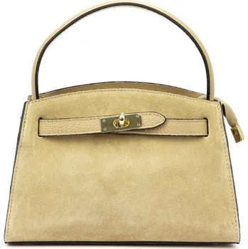 Kožená kufříková kabelka Luka 24-086 světle béžová