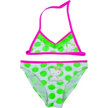 Dětská móda Sun City Dívčí plavky CHARMMYKITTY bikiny s puntíkem neonové Zelená, Velikost: 98 98