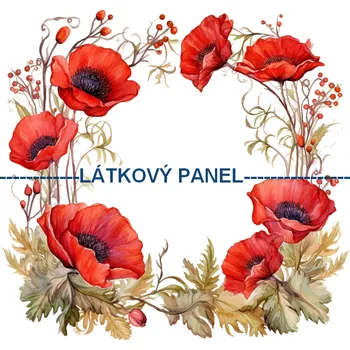Látkový panel - Vlčí mák - KYT-70 Velikost: 25x25cm, Materiál: Kočárkovina