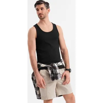 Pánské bavlněné základní tričko s ramínky - černé V3 OM-TSBT-0239