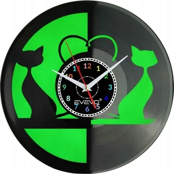 Hodiny KOČKA KOČKY PREZIDENTA DOMÁCÍ MOUROVATÝ KOCOUR HODINY NÁSTĚNNÉ FLUORESCENČNÍ POZADÍ DESKA W