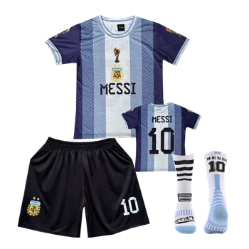 Numberoplus Dětský fotbalový dres + fotbalové ponožky Argentina - Lionel Messi 10 Cup Velikost: 11 roků (vel.140)