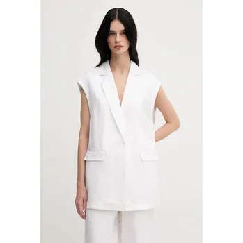 Dámská vesta Vesta s příměsí lnu Marc Aurel 3936.1000.93438 bílá 00X, vel. 38
