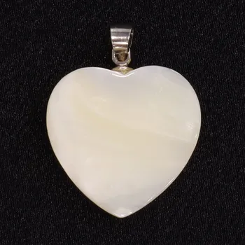 Přívěsek Přívěšek srdíčko 20 mm - perleť bílá BL2