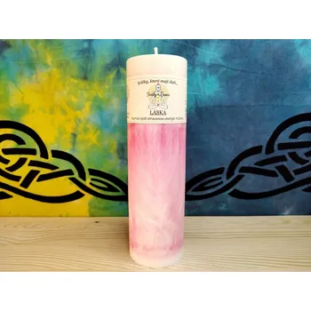 Svíčka 22 x 6,5 - 4.čakra LÁSKA