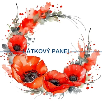 Látkový panel - Vlčí mák - KYT-78 Velikost: 15x15cm, Materiál: Kočárkovina