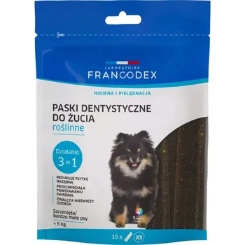 Pamlsek pro psa Francodex Žvýkací proužky XS proti zápachu z tlamy 114 g / 15 ks