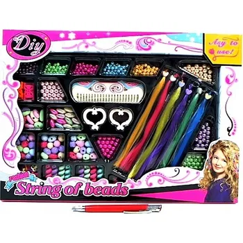 kreativní sada Korálky do vlasů, sada na VÝROBU ŠPERKŮ 14k